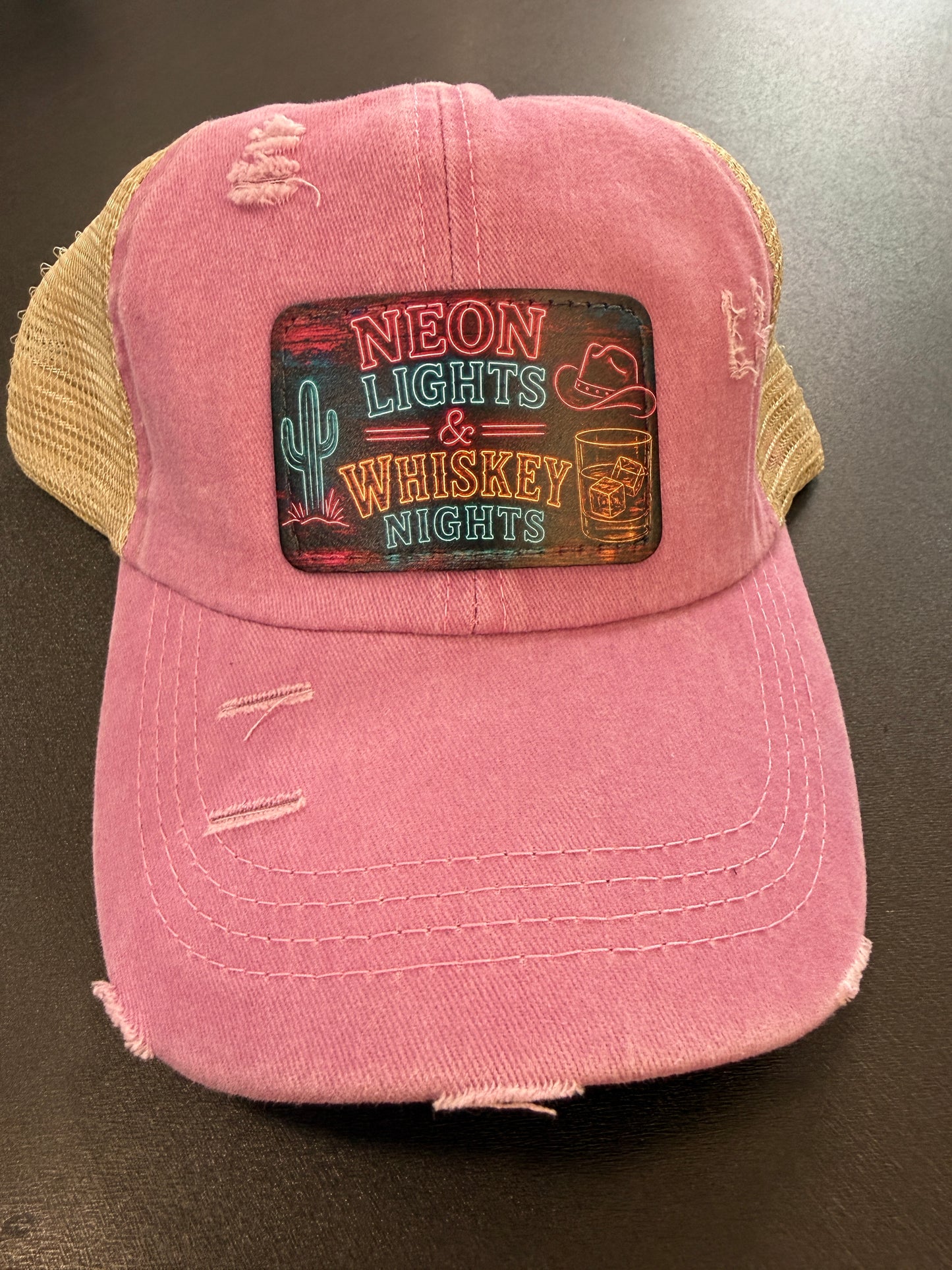 Neon Lights & Whiskey Nights Women's Ponytail Hat