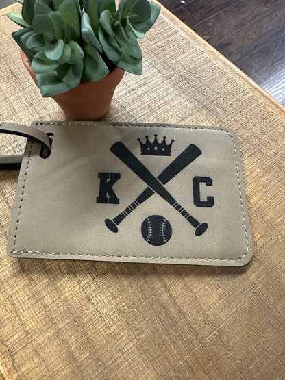 KC Crown Baseball Luggage Tag