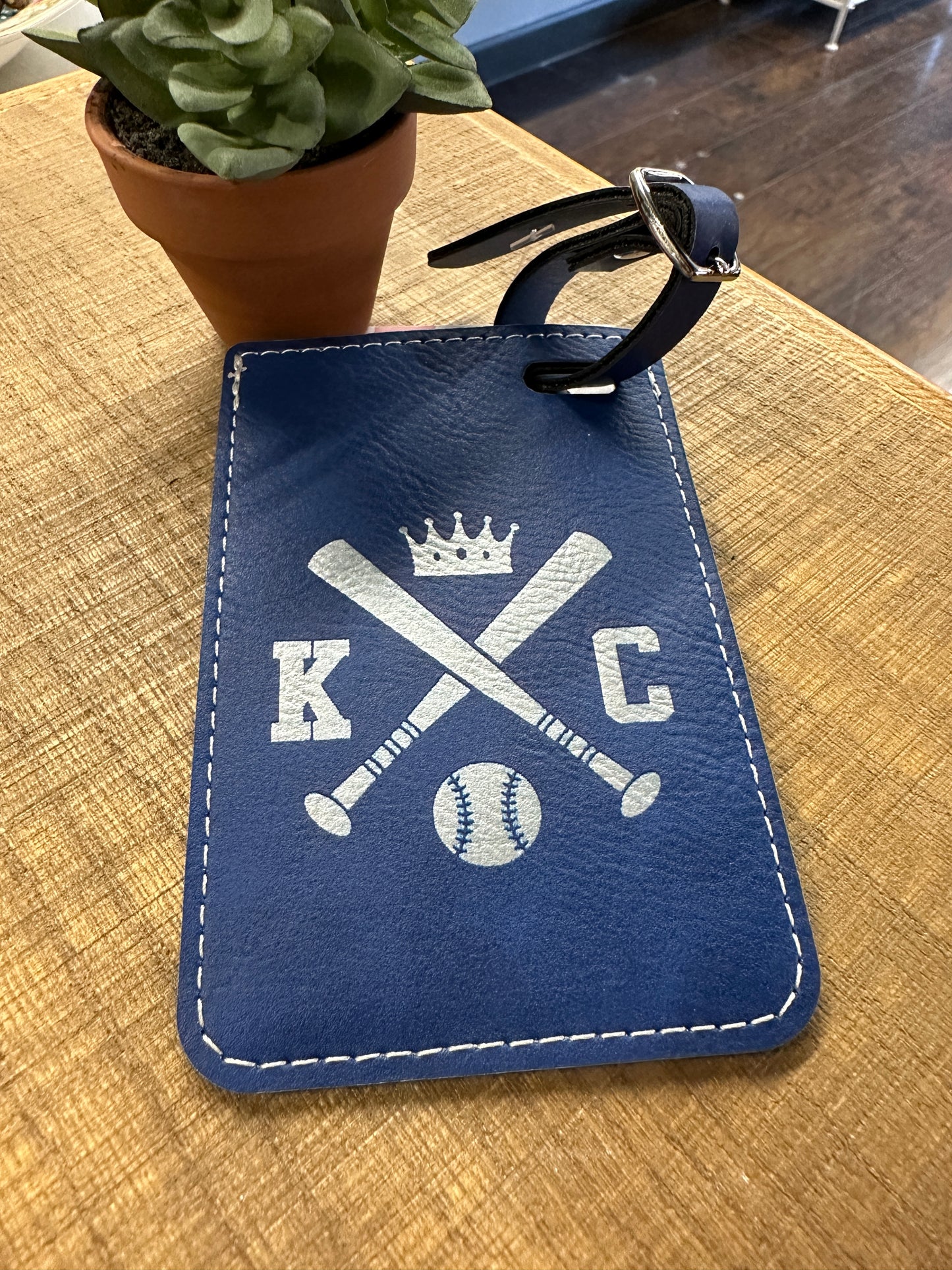 KC Crown Baseball Luggage Tag