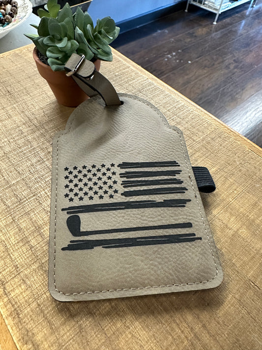 American Flag Golf Club Golf Bag Tag