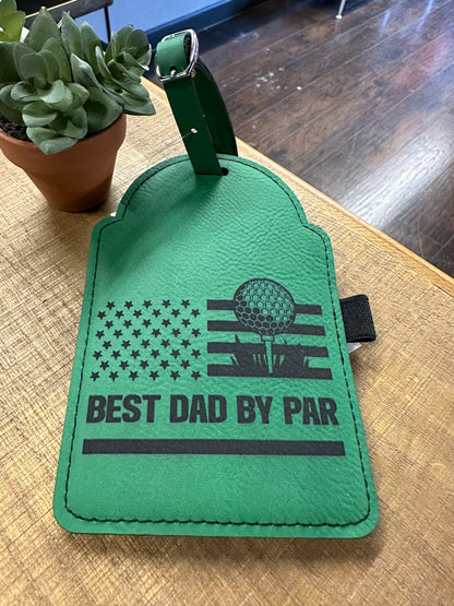 Best Dad By Par Ball Golf Bag Tag