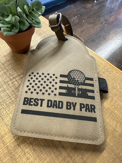 Best Dad By Par Ball Golf Bag Tag