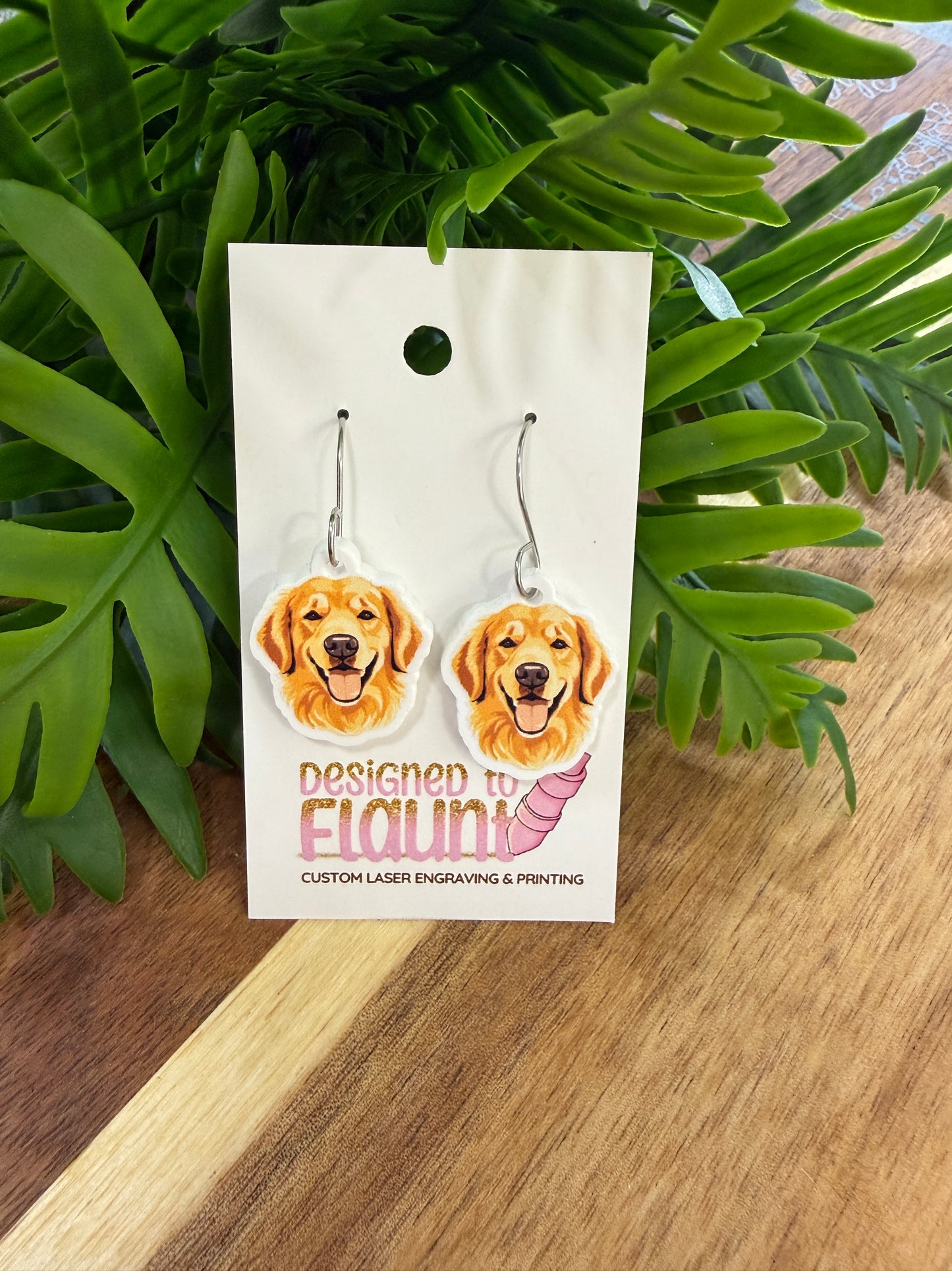 UV Printed Golden Good Boys Acrylic Dangle Earrings
