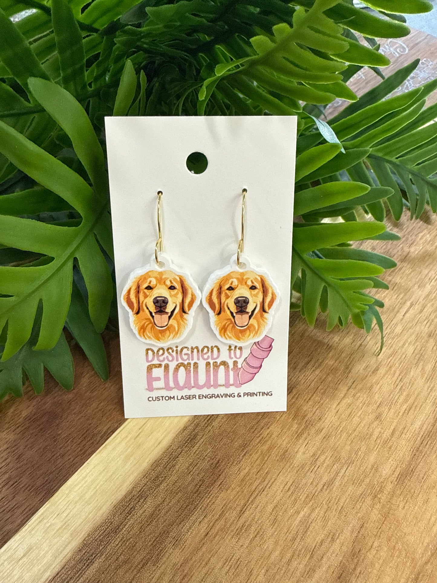 UV Printed Golden Good Boys Acrylic Dangle Earrings