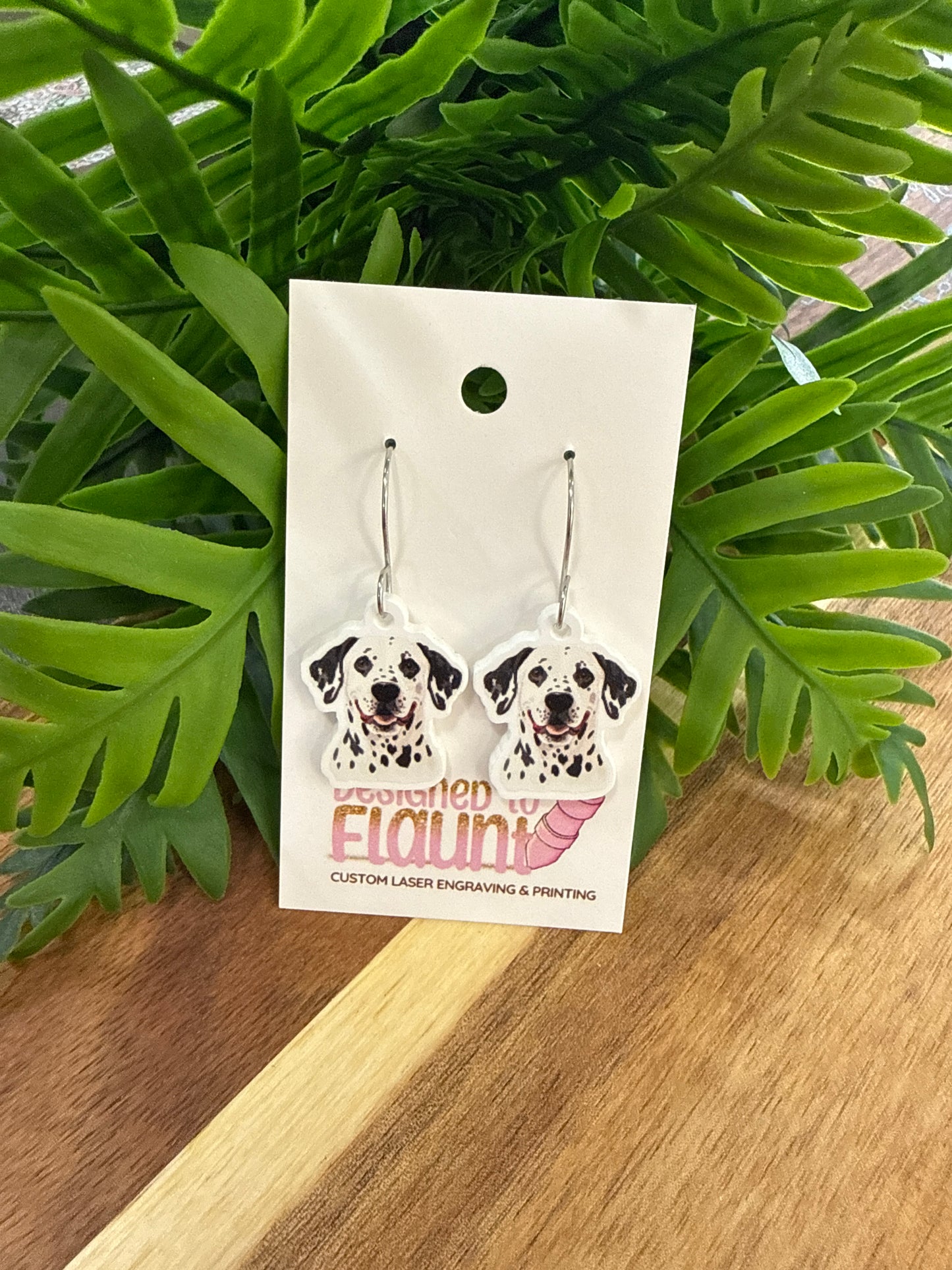 UV Printed Spotted Sweethearts Acrylic Dangle Earrings