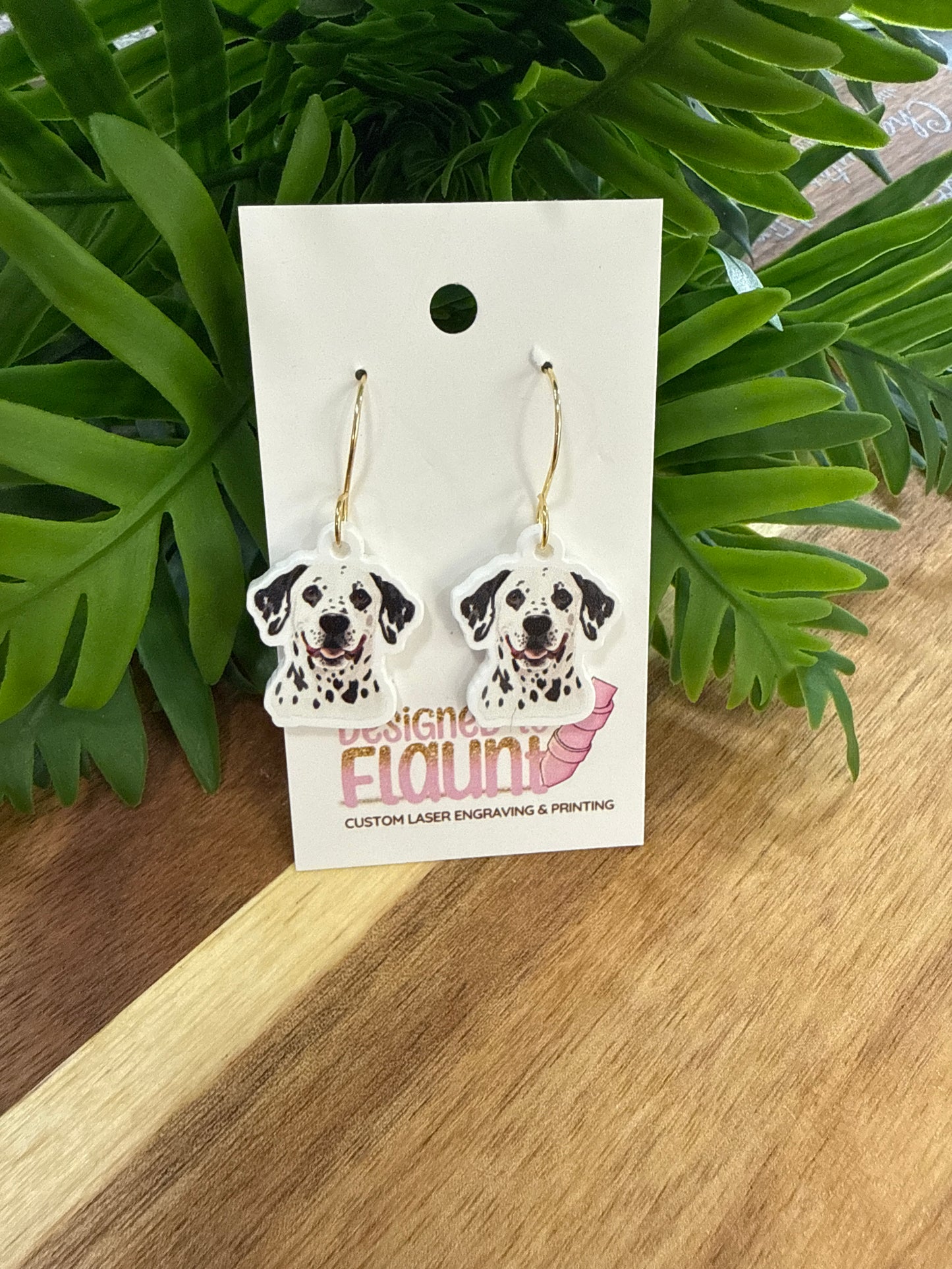 UV Printed Spotted Sweethearts Acrylic Dangle Earrings