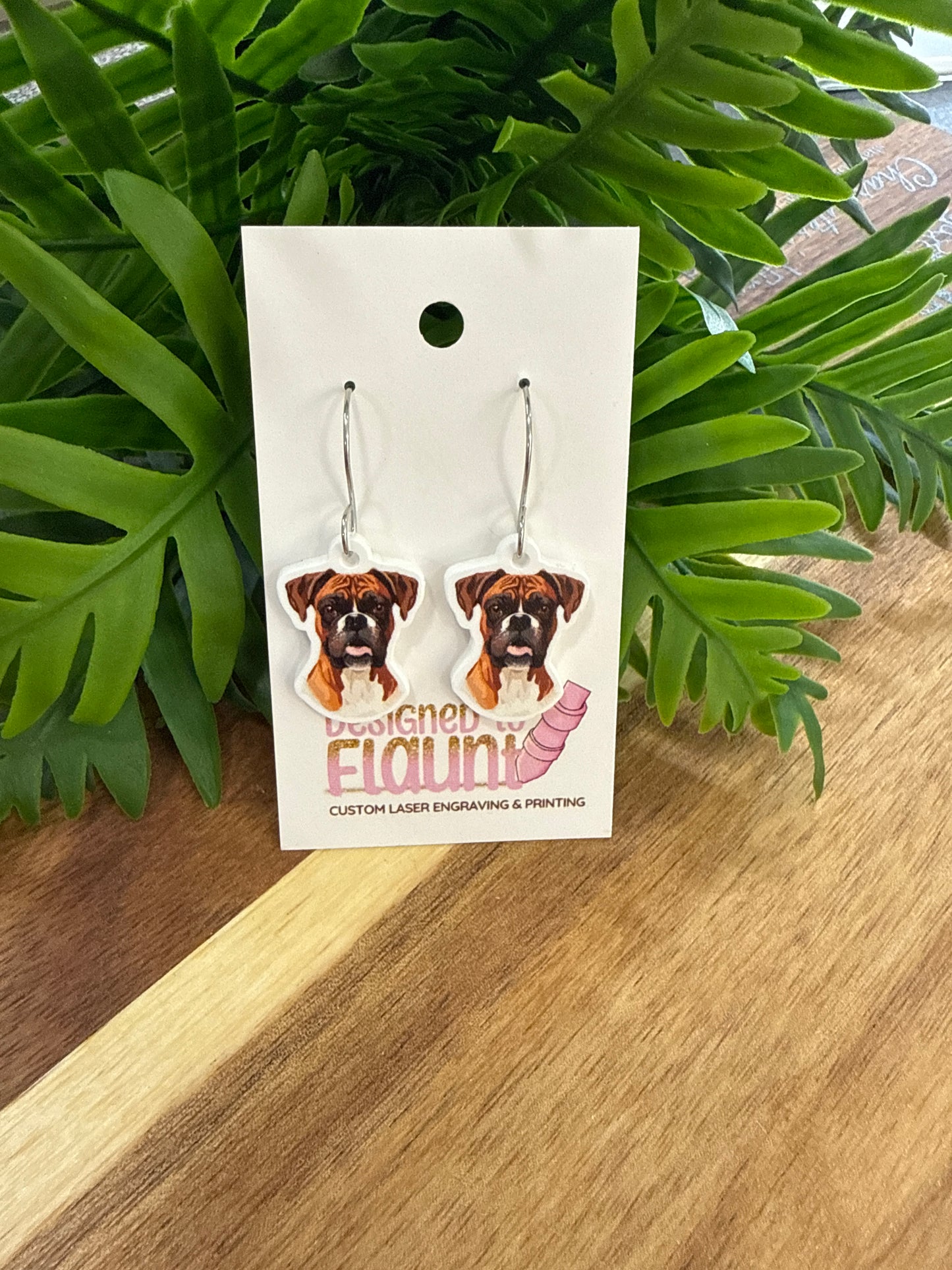 UV Printed Bouncy Boxers Acrylic Dangle Earrings