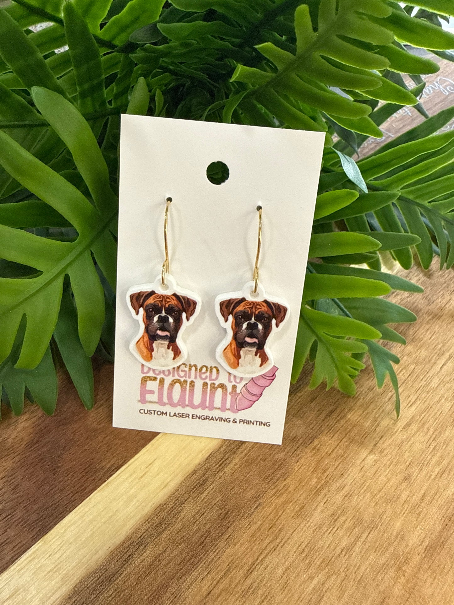 UV Printed Bouncy Boxers Acrylic Dangle Earrings