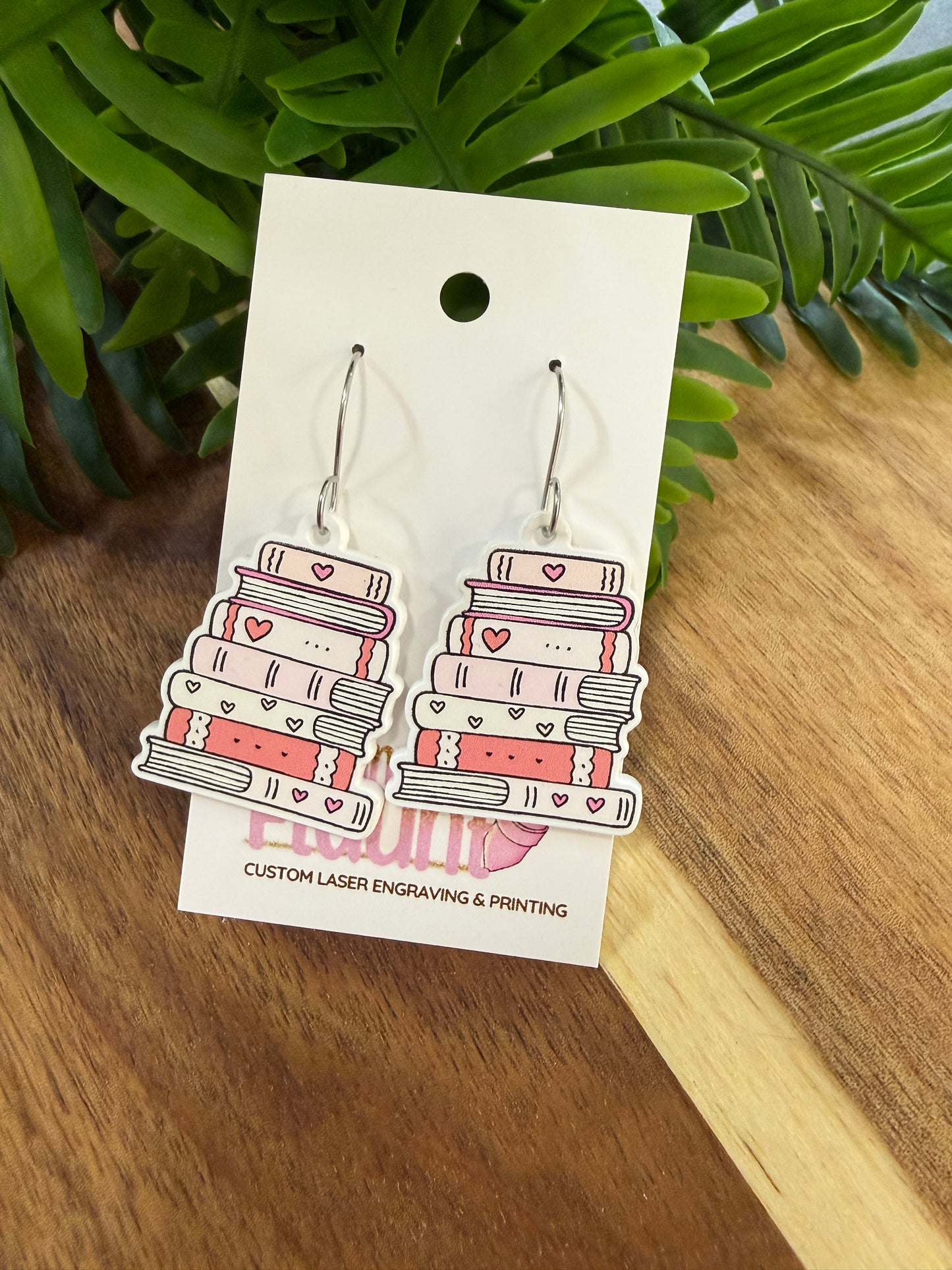 Romance Reader Acrylic Dangle Earrings