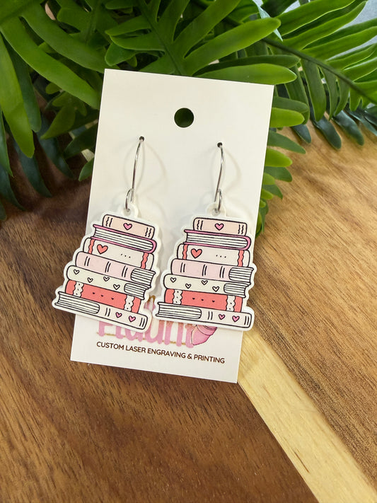 Romance Reader Acrylic Dangle Earrings