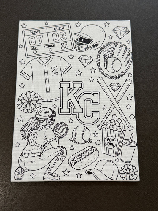 Paint-Your-Own Canvas – Softball Fan