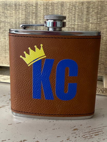 UV Printed KC Crown 6 oz Flask