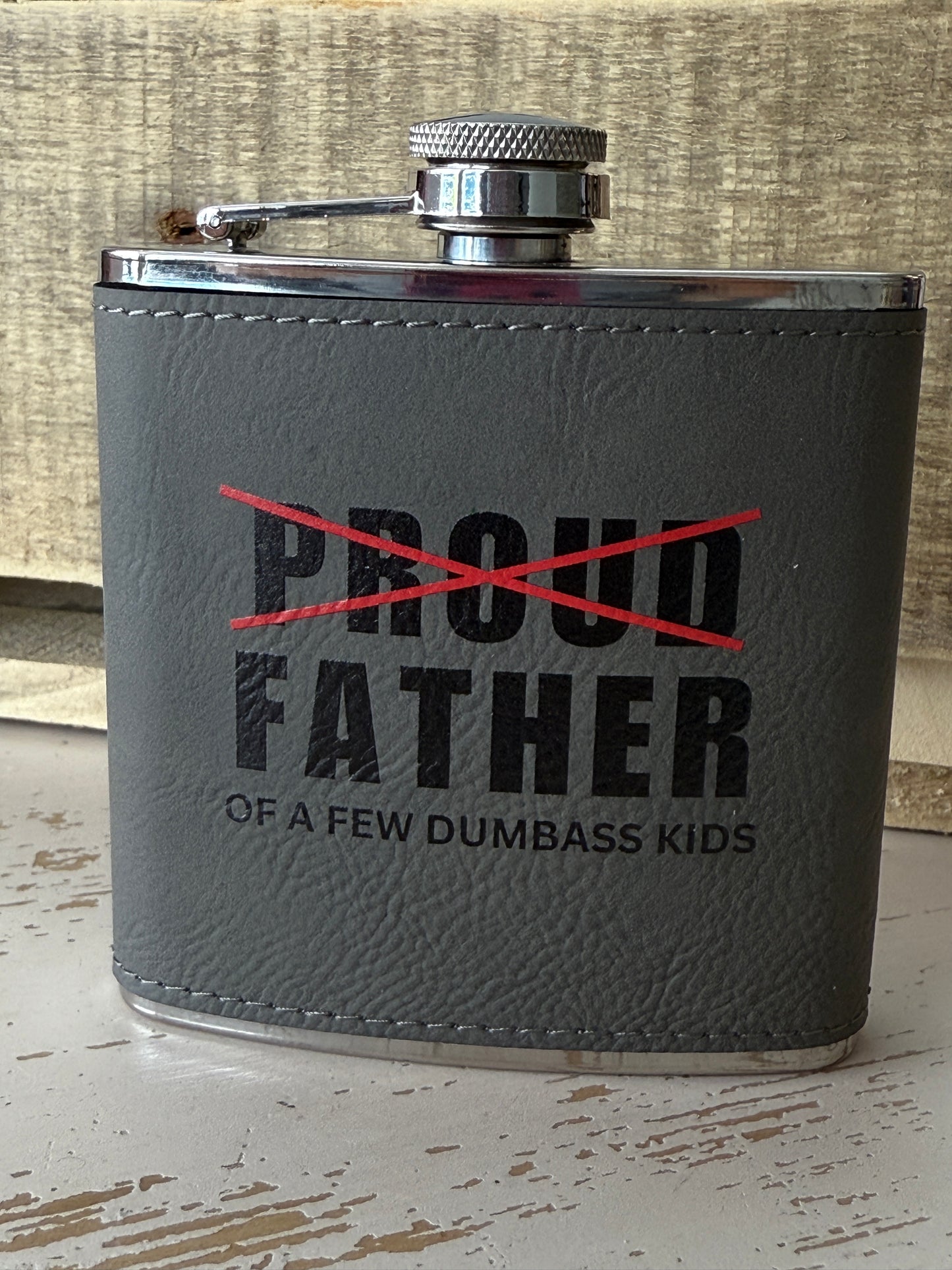 UV Printed Dumbass Kids 6 oz Flask