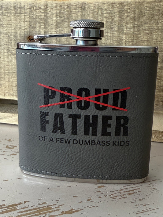 UV Printed Dumbass Kids 6 oz Flask
