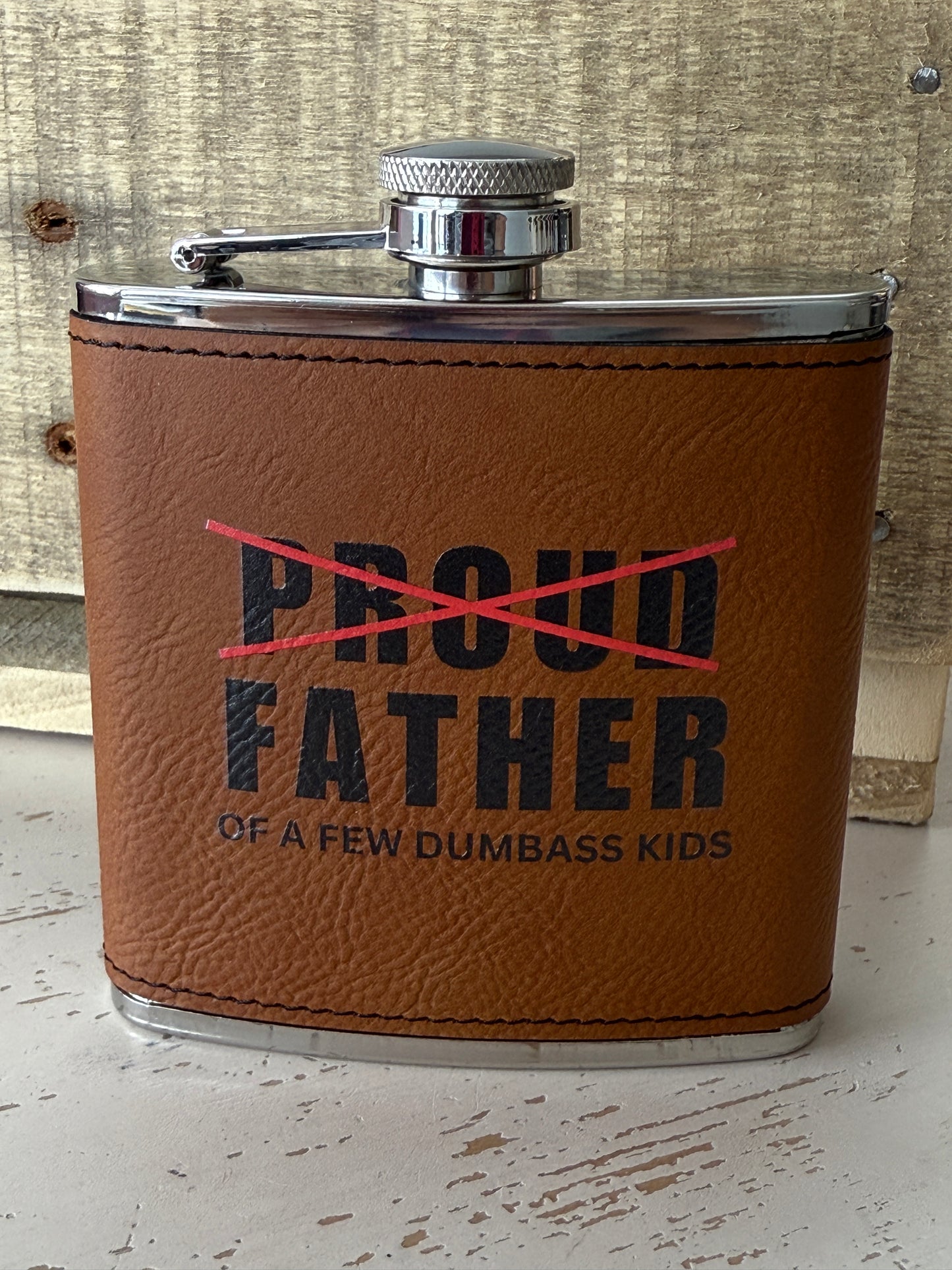 UV Printed Dumbass Kids 6 oz Flask