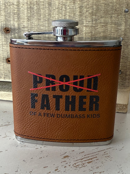 UV Printed Dumbass Kids 6 oz Flask