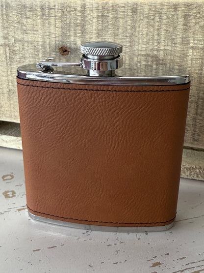 Something Blue 6 oz Leatherette and Stainless Steel Flask