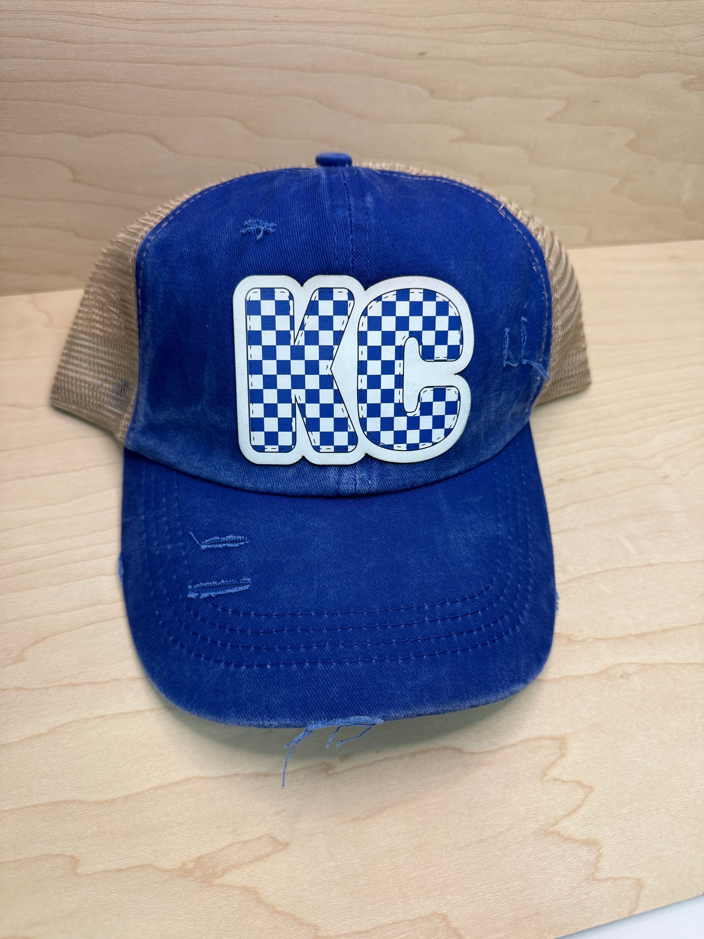 UV Printed Royal KC Varsity Women's Ponytail Hat