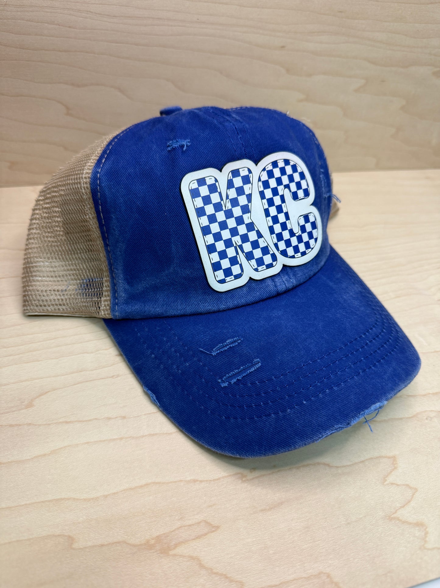 UV Printed Royal KC Varsity Women's Ponytail Hat
