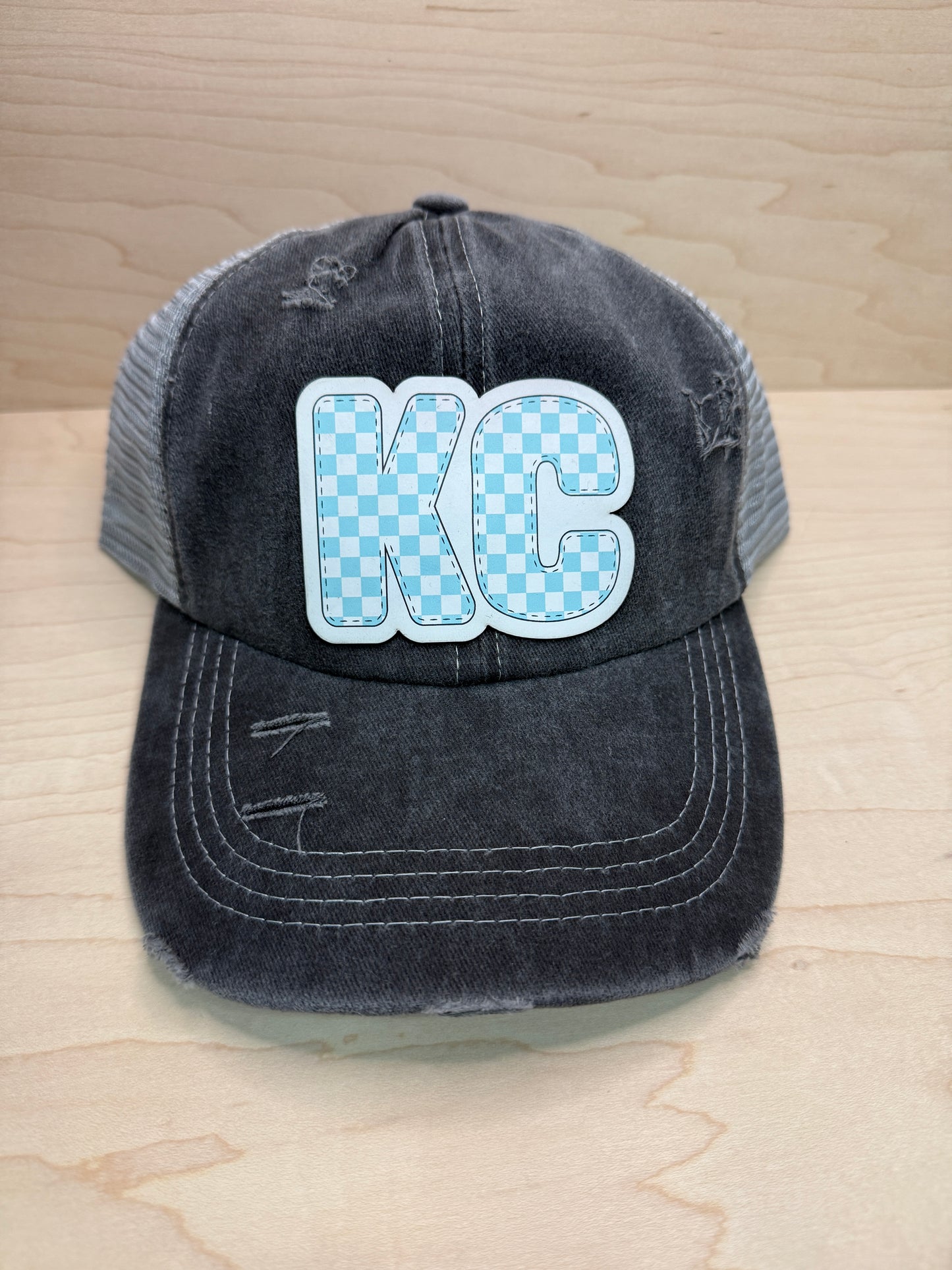 UV Printed Teal KC Varsity Women's Ponytail Hat