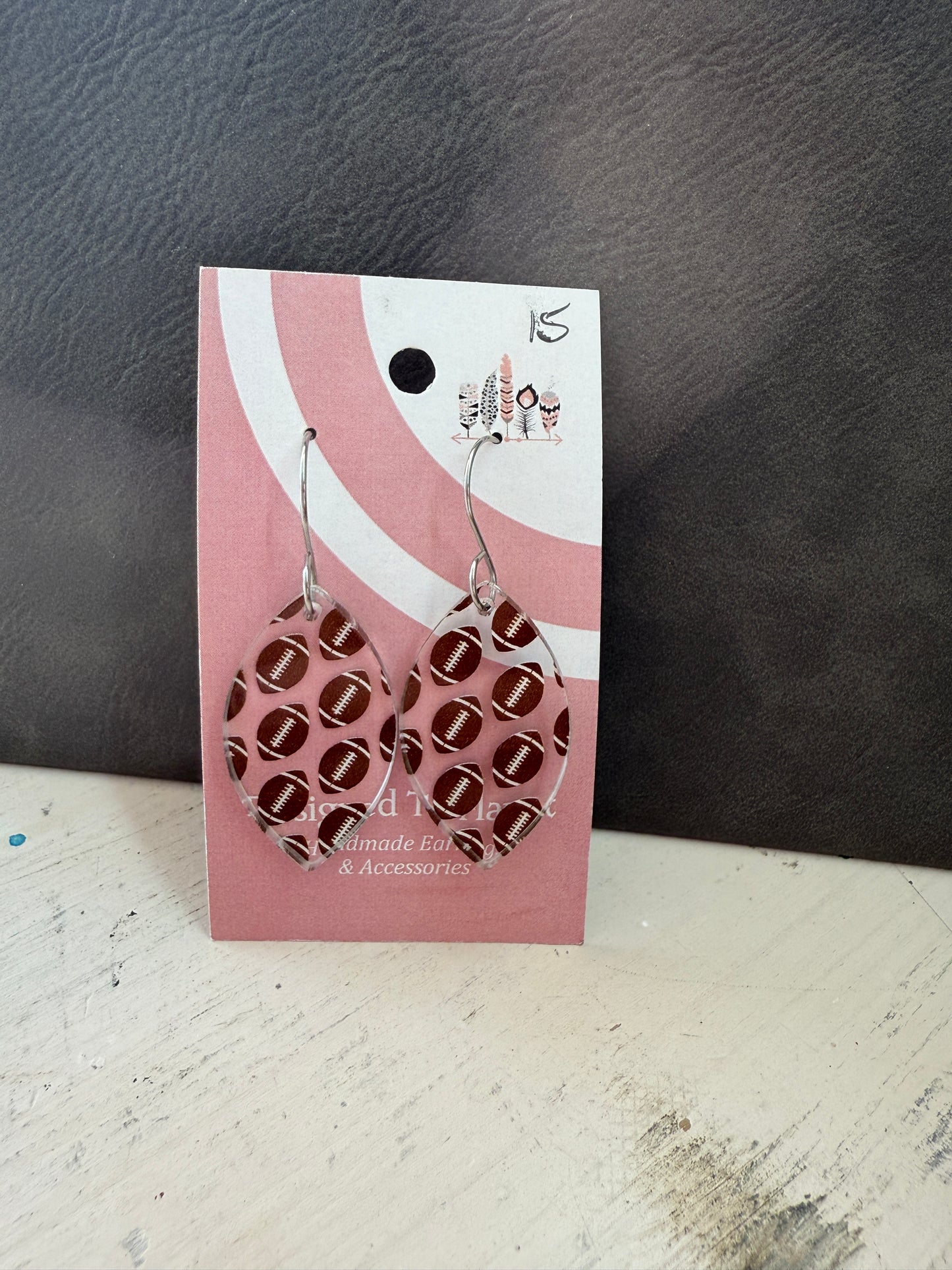 Football Scattered Print Dangle Earrings