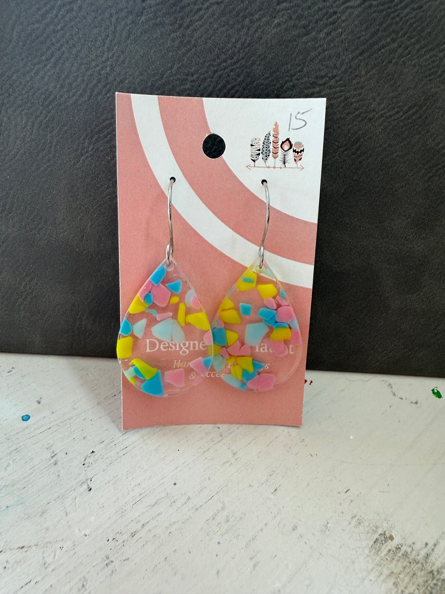 Confetti Terrazzo Acrylic Dangle Earrings