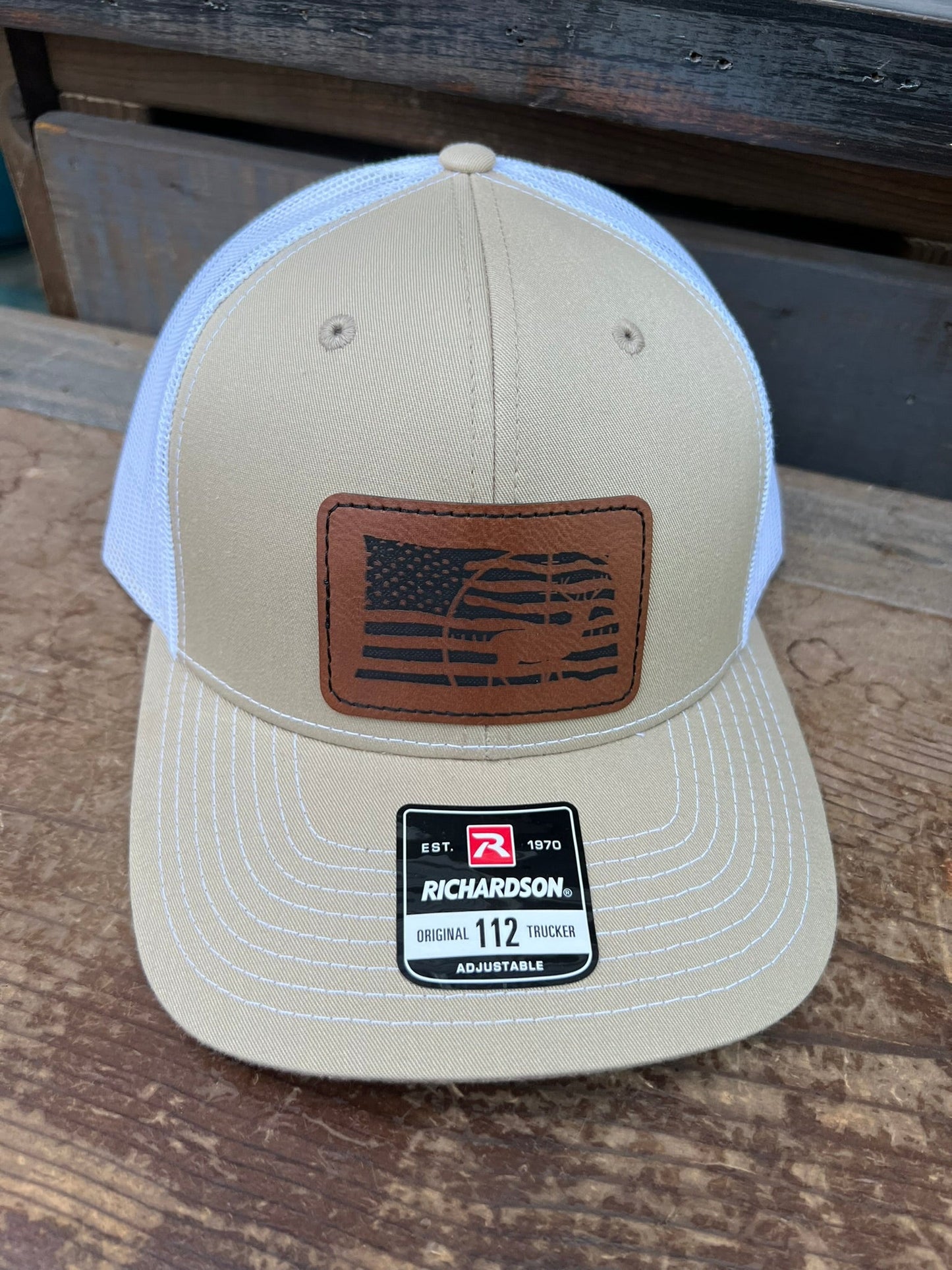 American Flag Buck Men's Richardson 112 Trucker Hat
