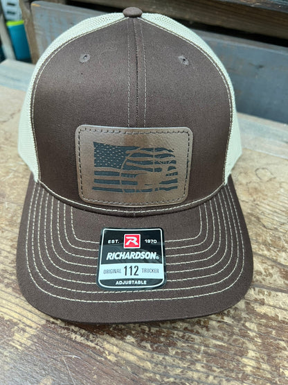 American Flag Buck Men's Richardson 112 Trucker Hat