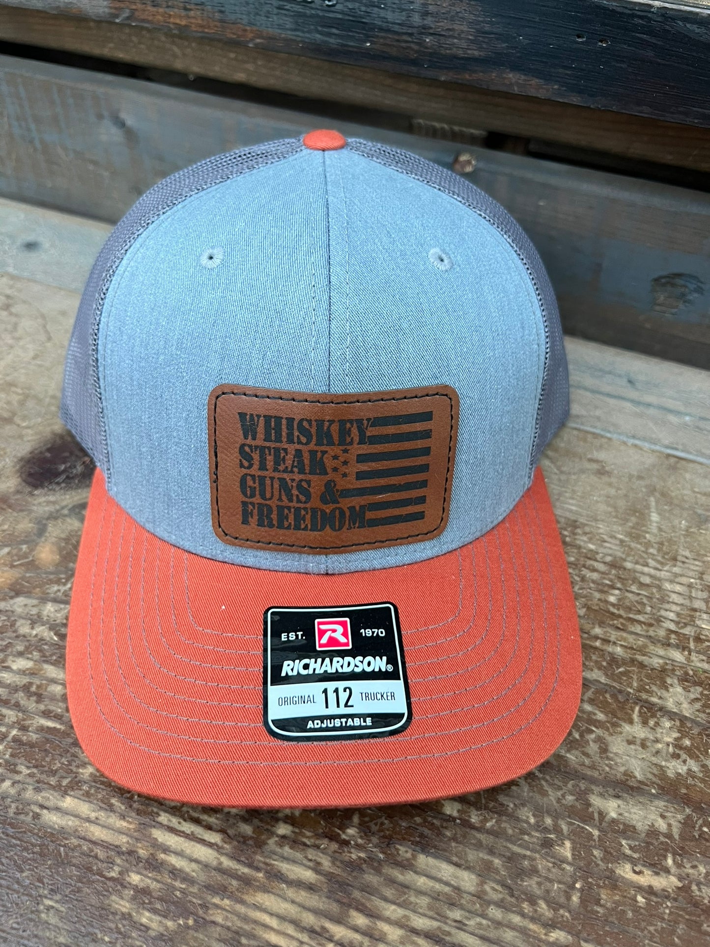 Whiskey, Steak, Guns & Freedom Men's Richardson 112 Trucker Hat