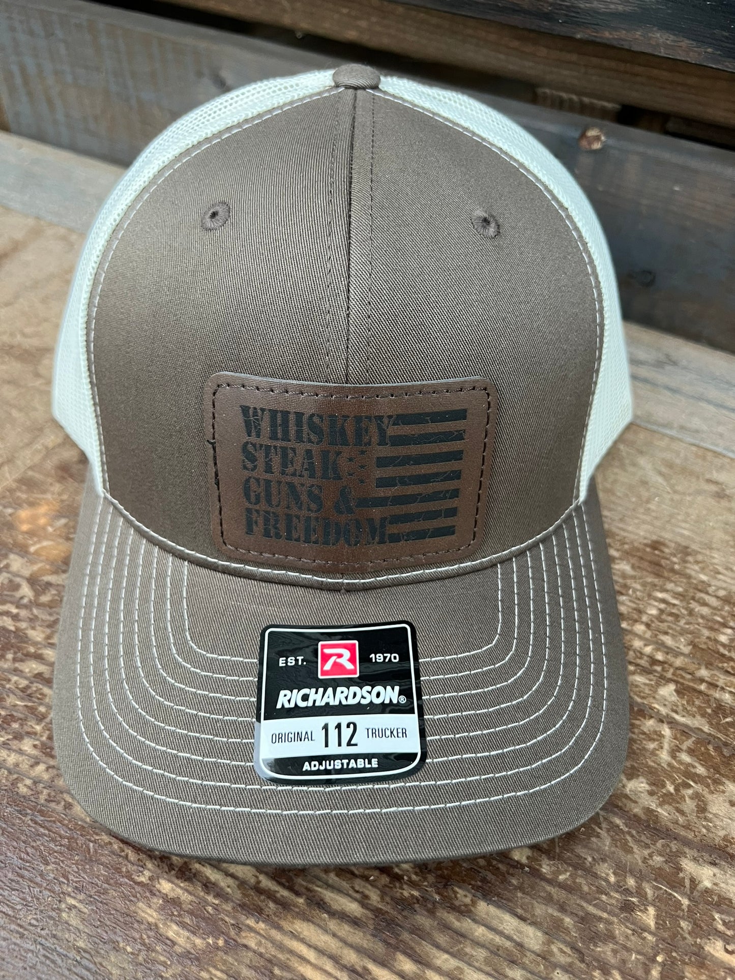 Whiskey, Steak, Guns & Freedom Men's Richardson 112 Trucker Hat
