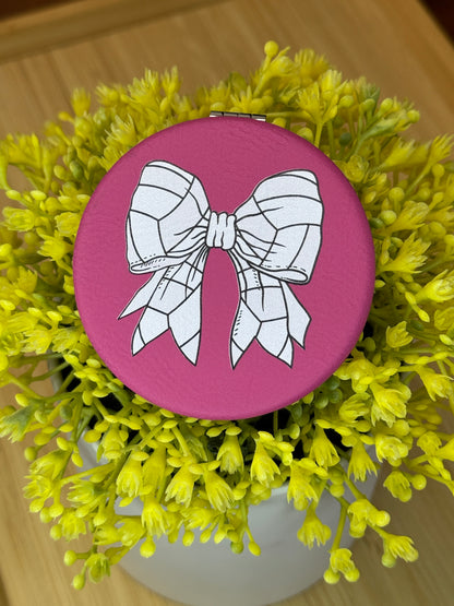 UV Printed Volleyball Bow Compact Mirror