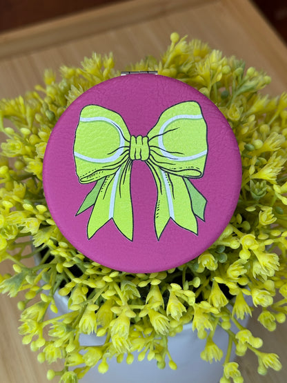 UV Printed Tennis Bow Compact Mirror
