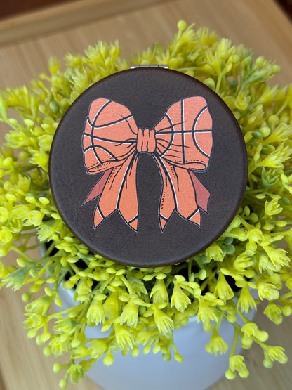 UV Printed Basketball Bow Compact Mirror