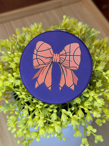 UV Printed Basketball Bow Compact Mirror