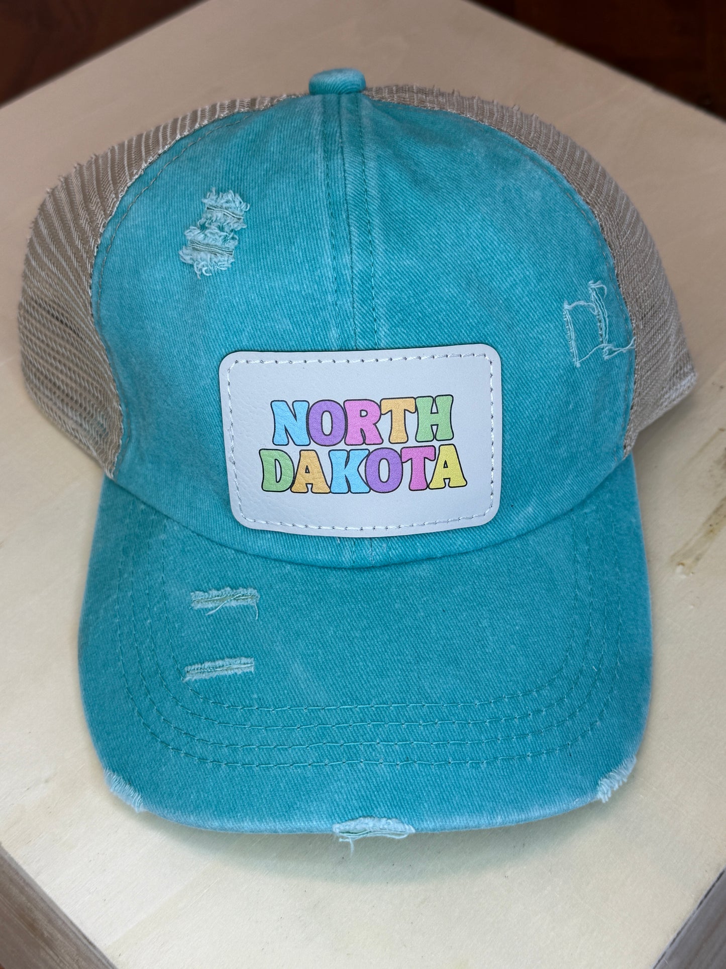 UV Printed Personalized Pastel State Name Women's Criss Cross Hat