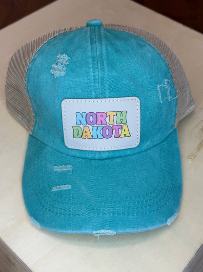 UV Printed Personalized Pastel State Name Women's Criss Cross Hat