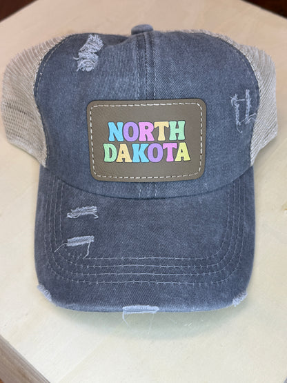 UV Printed Personalized Pastel State Name Women's Criss Cross Hat