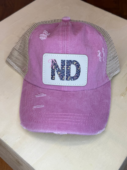 UV Printed State Initials Women's Criss Cross Hat