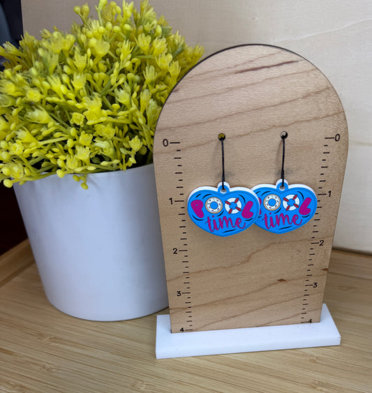 UV Printed Pool Time Acrylic Dangle Earrings