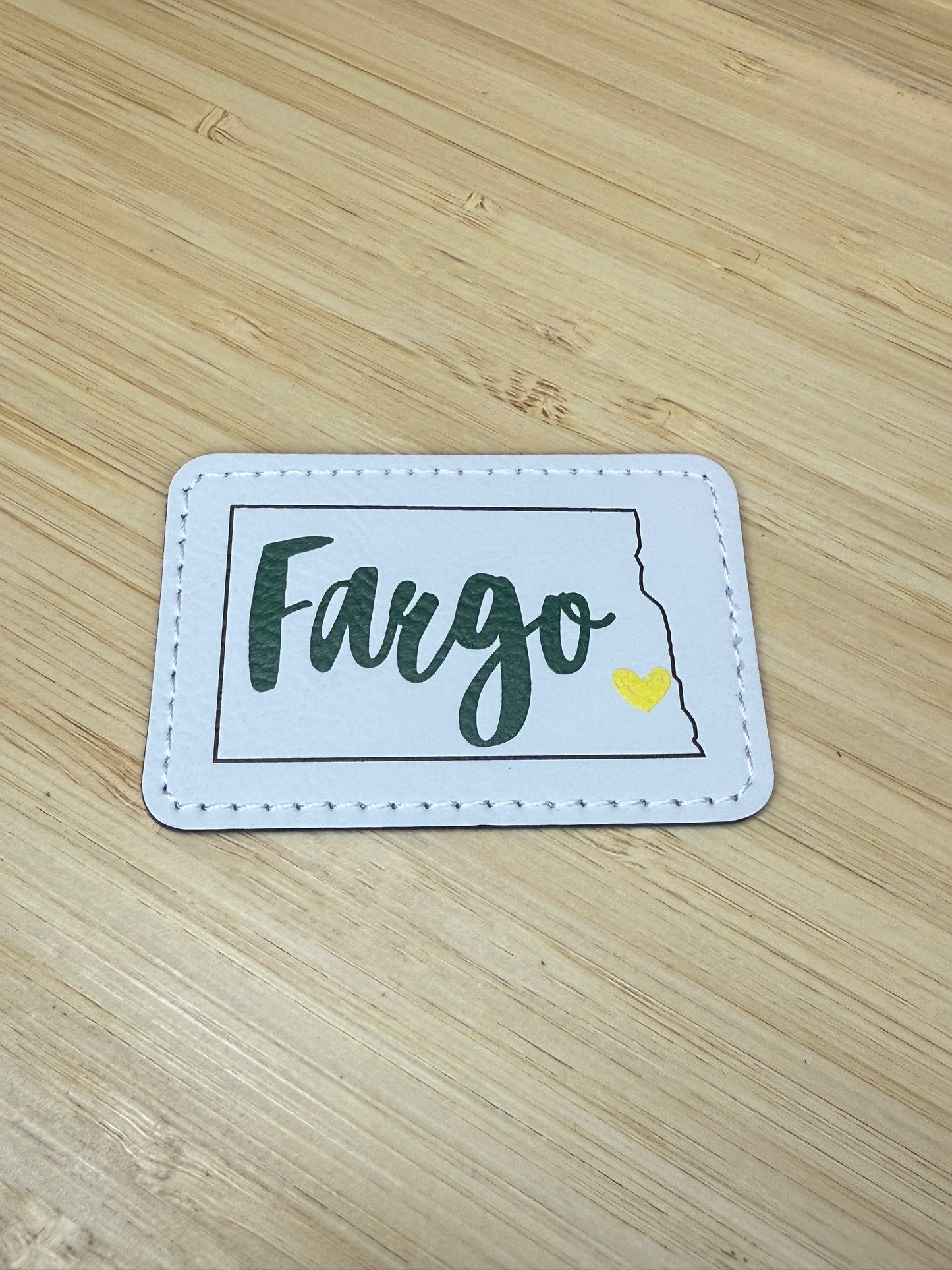 UV Printed Personalized City and State Leatherette Patch