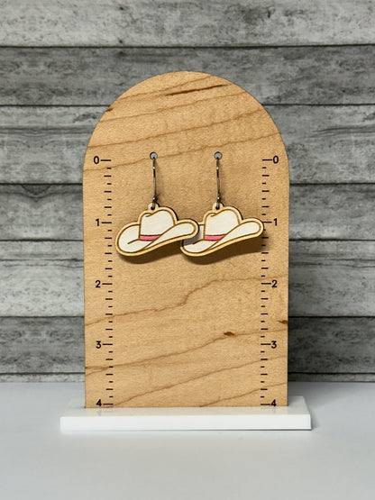 Howdy Cowgirl Hat Dangle Earrings