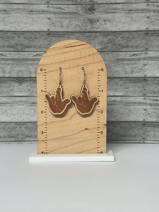 I Really Love You Sign Language Dangle Earrings