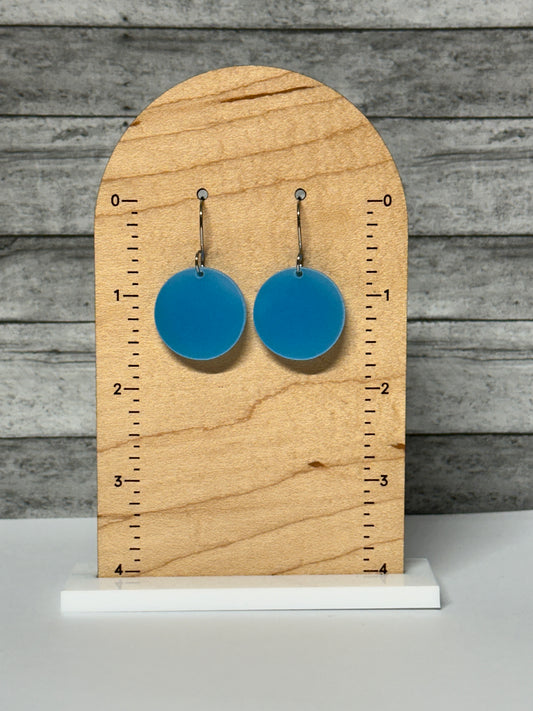 Blue Glow in the Dark Acrylic Dangle Earrings