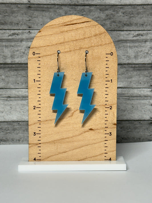 Glow in the Dark Lightning Bolt Dangle Earrings