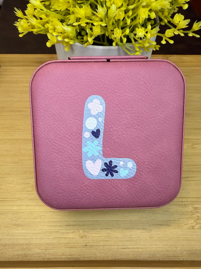 UV Printed Single-Letter Monogram Leatherette Jewelry Boxes