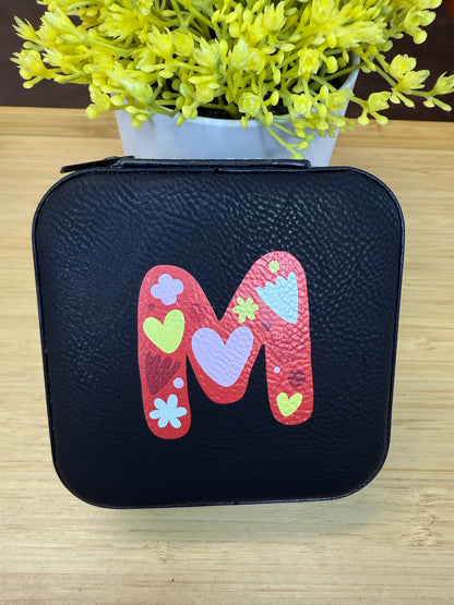 UV Printed Single-Letter Monogram Leatherette Jewelry Boxes