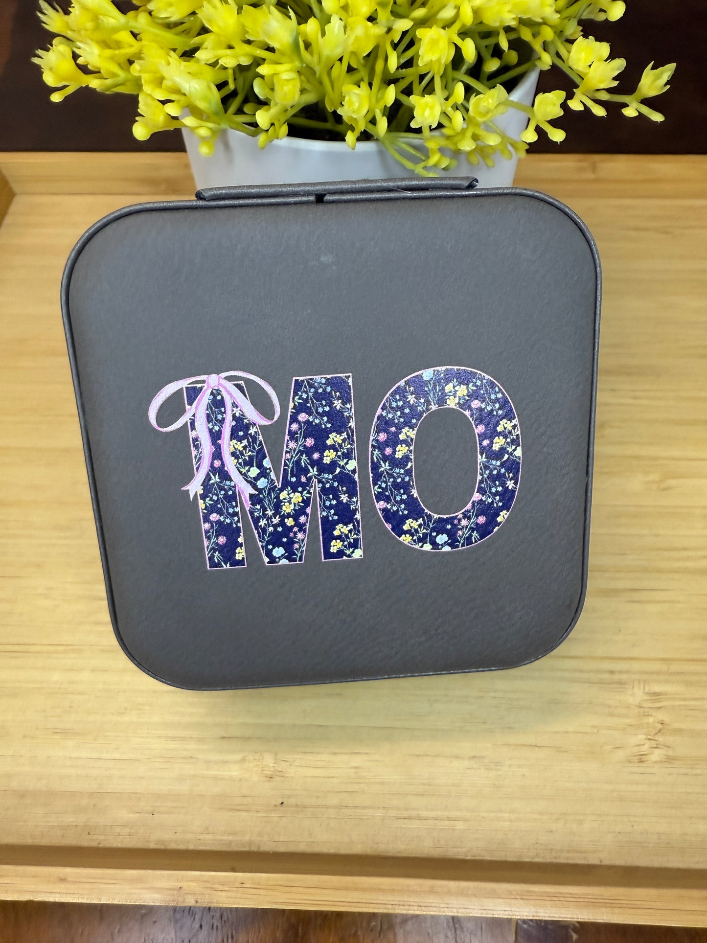 UV Printed State Initials Leatherette Jewelry Box