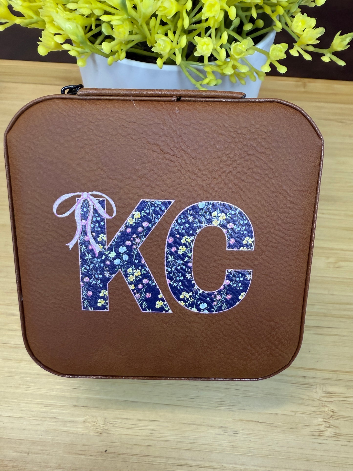 UV Printed State Initials Leatherette Jewelry Box