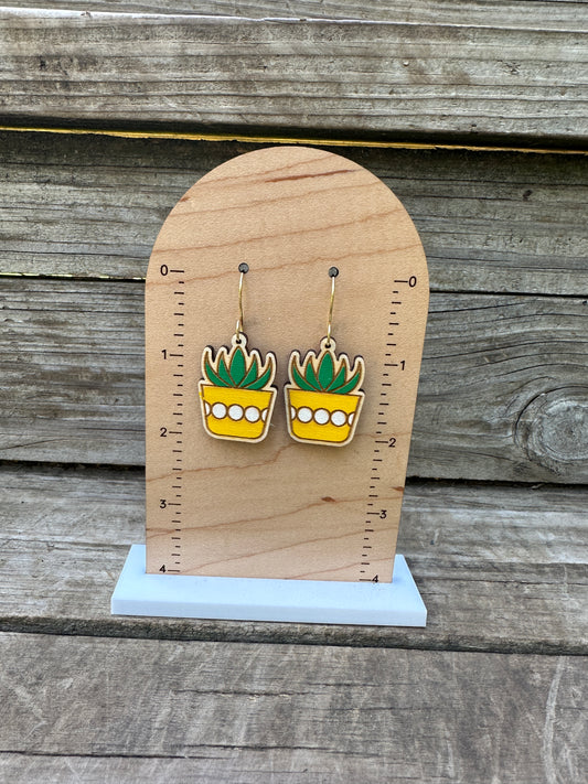 Agave Succulent Dangle Earrings
