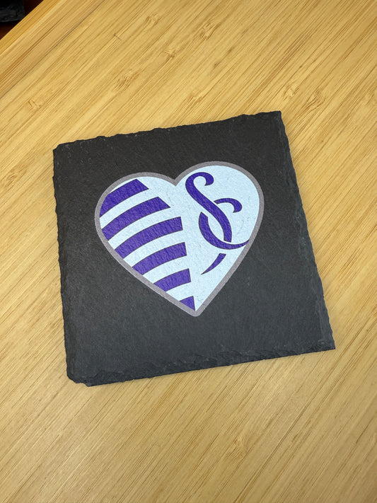 UV Printed Sporting KC Heart Slate Coaster